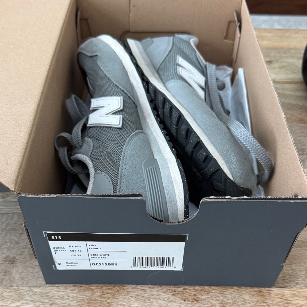 New Balance Youth Charcoal Sneakers